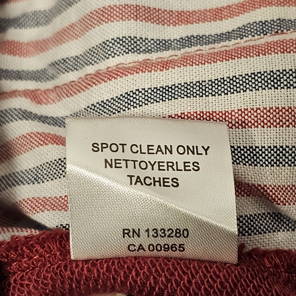 Thom Browne Men's Burgundy Red w/White 4-Bar Varsity Stripes Sweatshorts - Picture 5 of 8